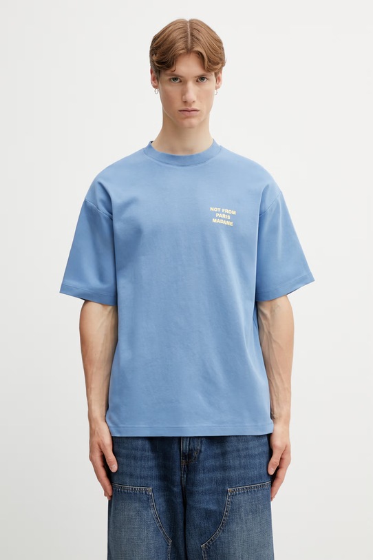 Îmbrăcăminte Drôle de Monsieur tricou pentru bărbați, din bumbac Le T-shirt Slogan K.TS203.CO002.ATBL albastru