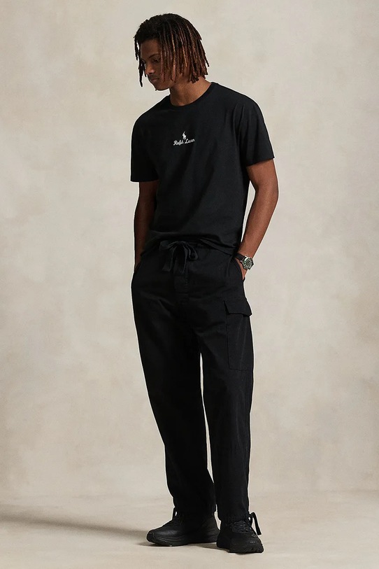 Ρούχα Βαμβακερό μπλουζάκι Polo Ralph Lauren 710981370 μαύρο