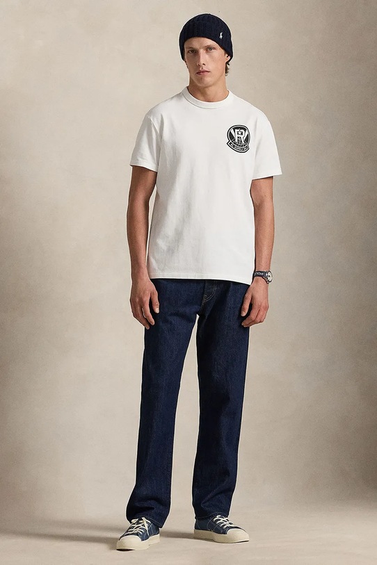 Odzież Polo Ralph Lauren t-shirt bawełniany 710P04868 biały