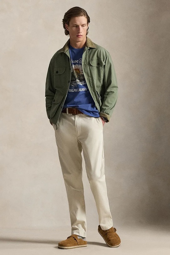 Βαμβακερό μπλουζάκι Polo Ralph Lauren μπλε 710P04881