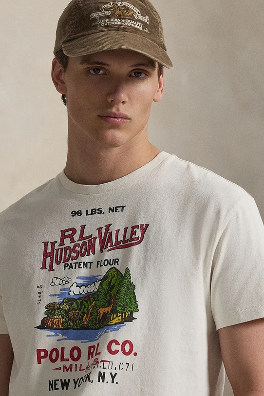 Polo Ralph Lauren t-shirt bawełniany beżowy 710P04979