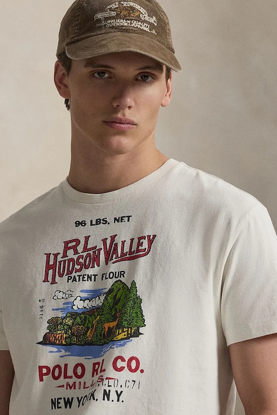 Polo Ralph Lauren t-shirt bawełniany beżowy 710P04979