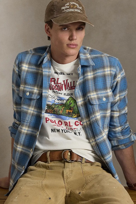 Polo Ralph Lauren t-shirt bawełniany 710P04979 beżowy