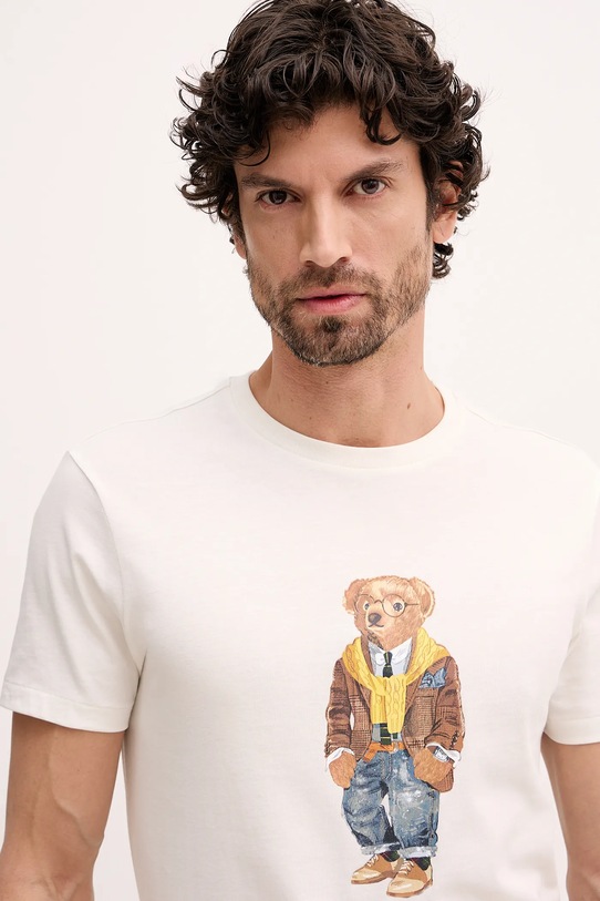 Polo Ralph Lauren t-shirt bawełniany beżowy 710P07346