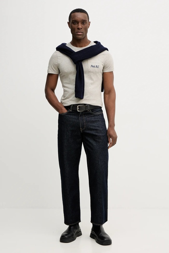 Polo Ralph Lauren t-shirt bawełniany 710P07348 szary SS26