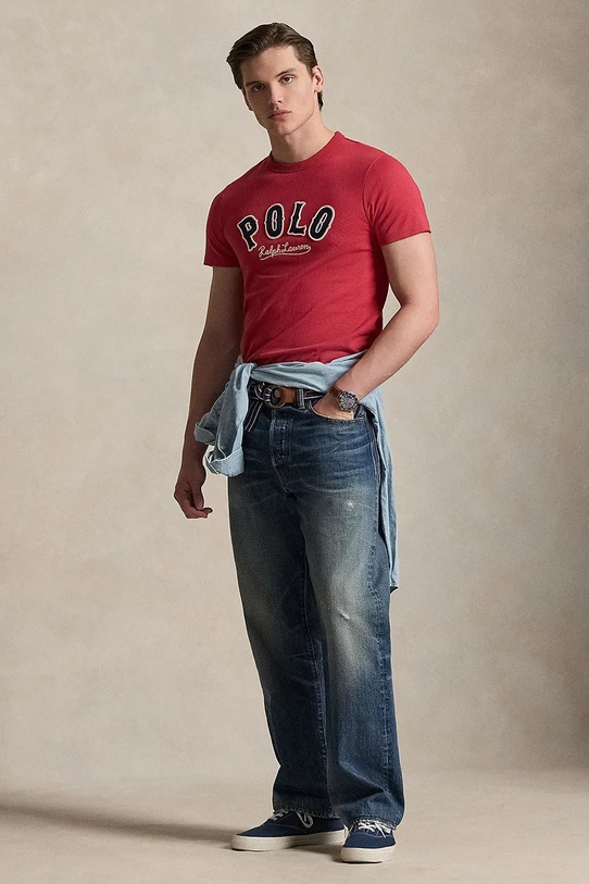 Odzież Polo Ralph Lauren t-shirt bawełniany 710P07349 różowy