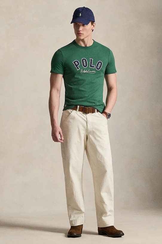 Odzież Polo Ralph Lauren t-shirt bawełniany 710P07349 zielony