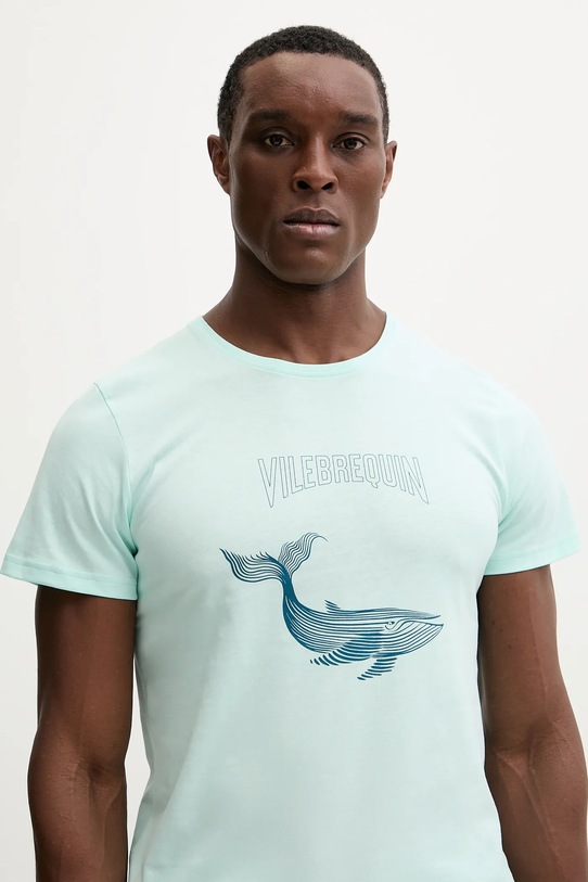Odzież Vilebrequin t-shirt bawełniany THOM THODP307 turkusowy