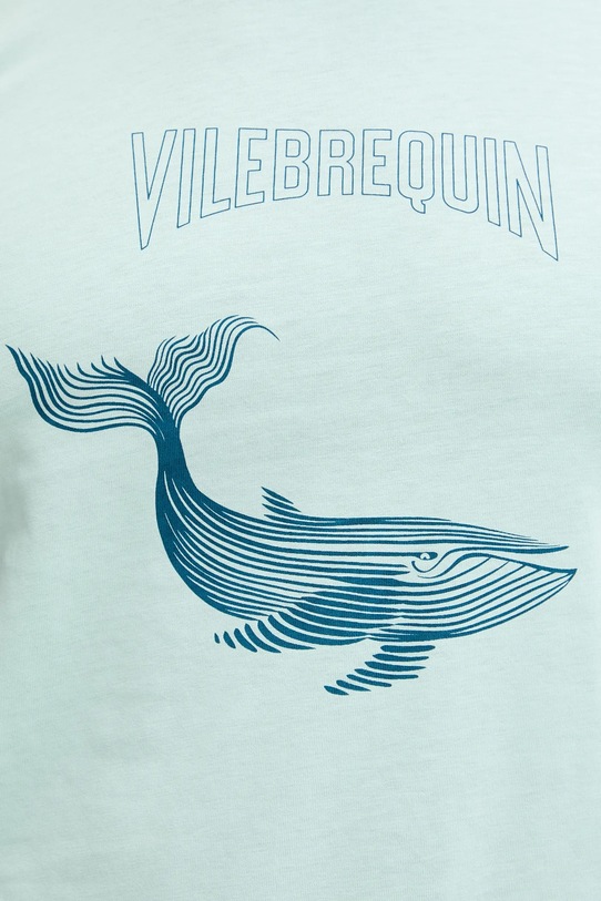 Vilebrequin t-shirt bawełniany THOM turkusowy THODP307