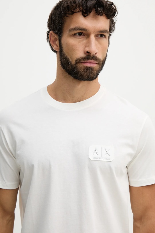 Armani Exchange t-shirt bawełniany beżowy XM002178.AF12308