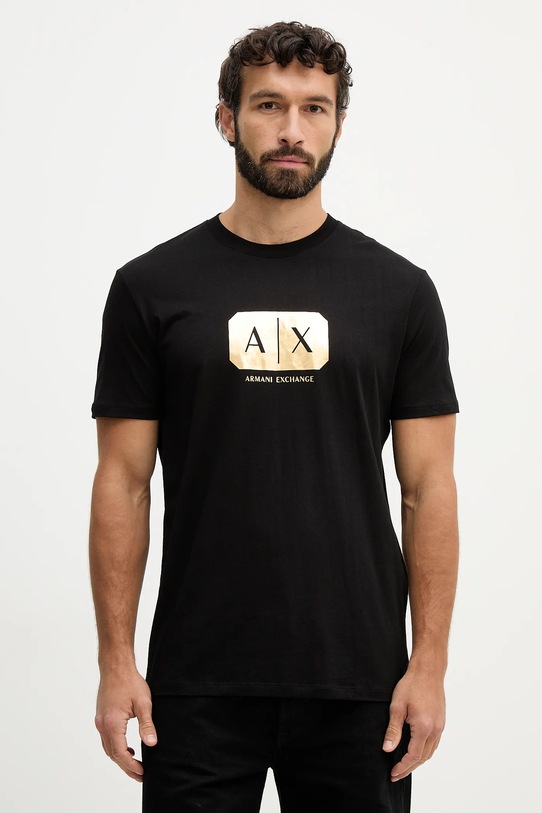 Armani Exchange t-shirt bawełniany nadruk czarny XM002826.AF12308