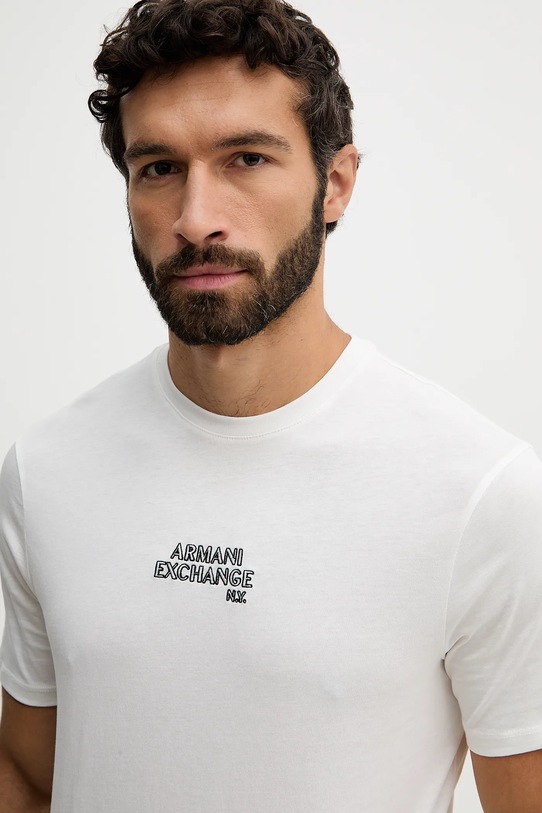 Armani Exchange t-shirt bawełniany beżowy XM001784.AF10356