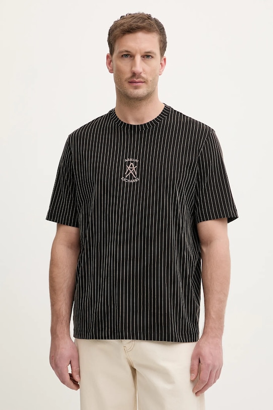Armani Exchange t-shirt bawełniany wzorzyste czarny XM001791.AF10356