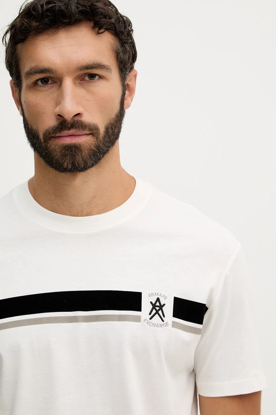 Armani Exchange t-shirt bawełniany beżowy XM001792.AF12308