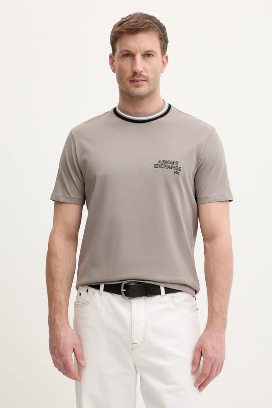 Armani Exchange t-shirt bawełniany regular beżowy XM001795.AF10361