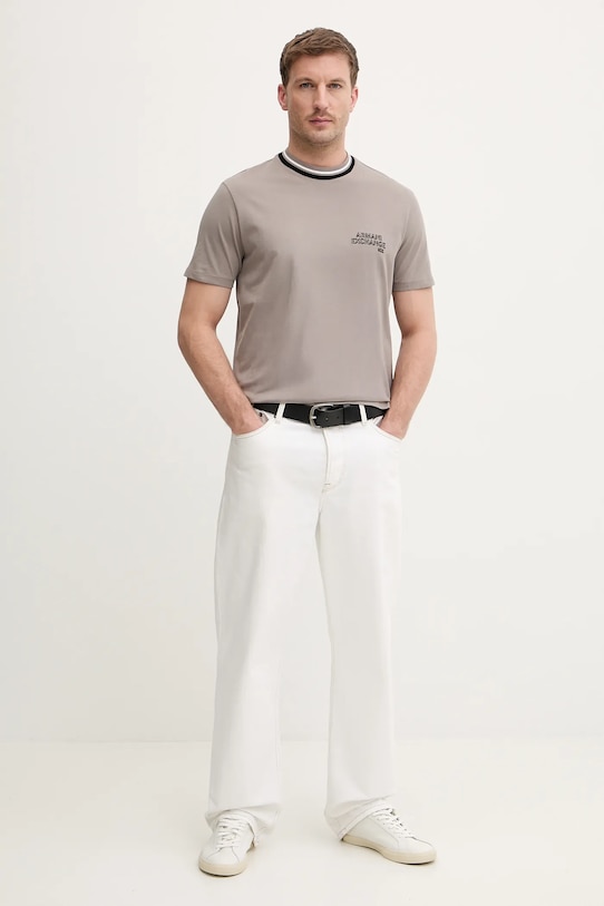 Armani Exchange t-shirt bawełniany XM001795.AF10361 beżowy SS26