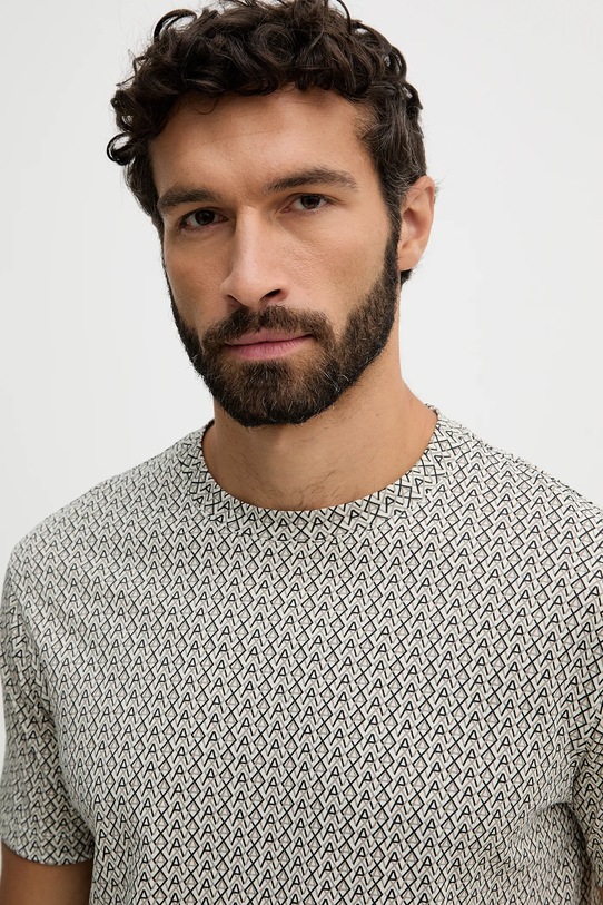 Armani Exchange t-shirt bawełniany beżowy XM001798.AF10356