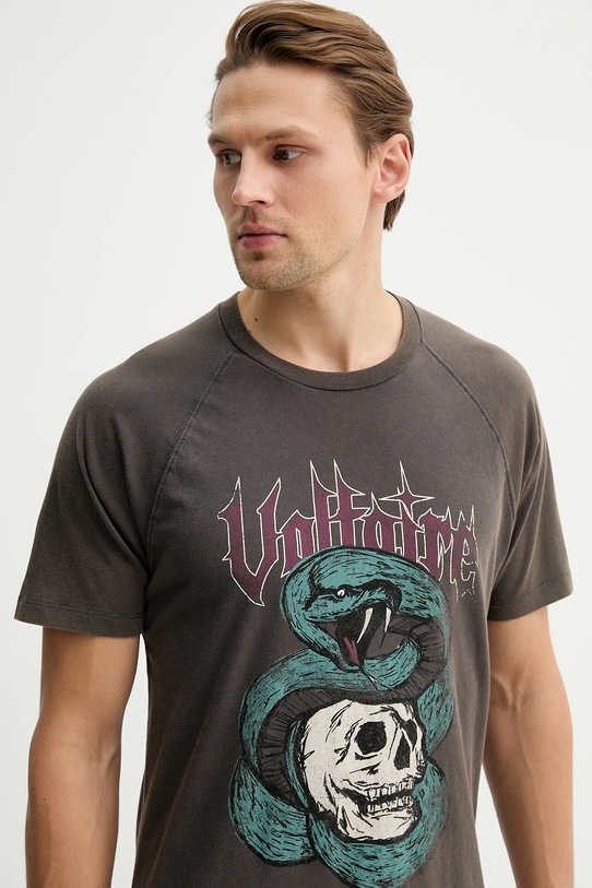 ZADIG&VOLTAIRE t-shirt bawełniany brązowy JMTS01751