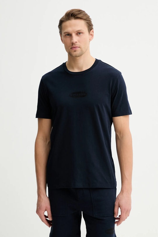 ZADIG&VOLTAIRE t-shirt bawełniany nadruk granatowy JMTS01743