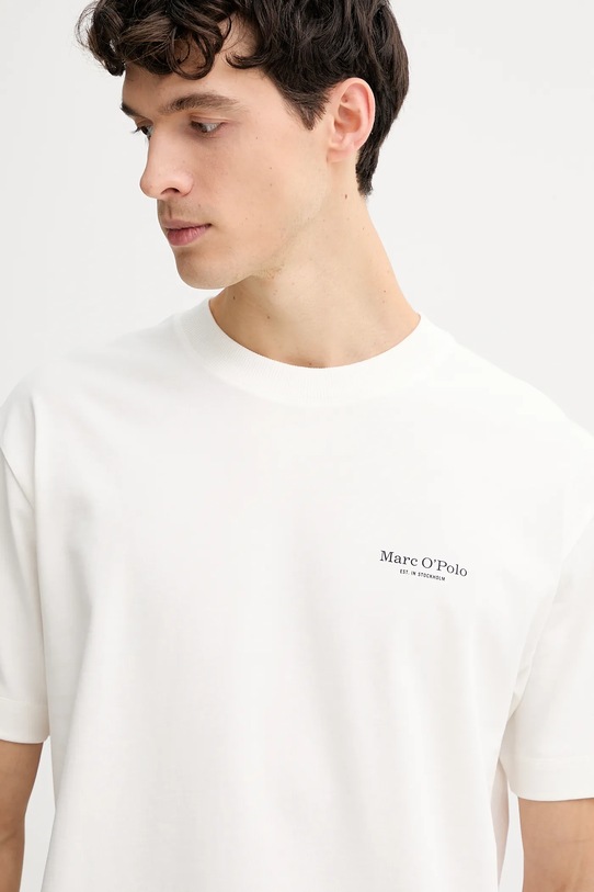 Marc O'Polo t-shirt bawełniany beżowy 620206451044