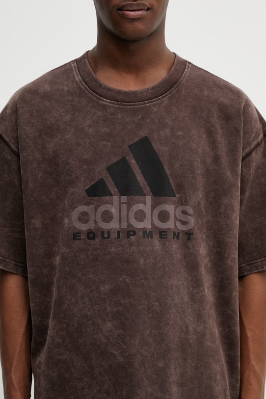 adidas Originals t-shirt bawełniany Equipment Tee brązowy KE1357