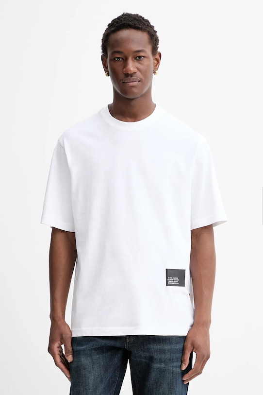 G-Star t-shirt bawełniany nadruk biały D26855.C336