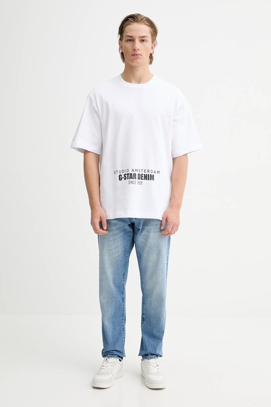 Bavlněné tričko G-Star D27985.D709 bílá SS26