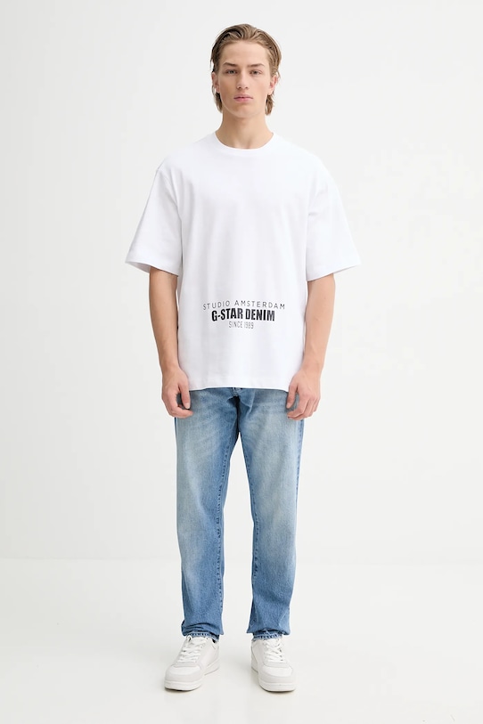 G-Star t-shirt bawełniany D27985.D709 biały SS26
