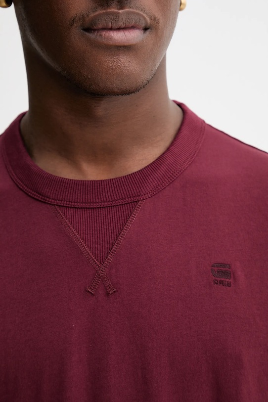 G-Star t-shirt bawełniany Nifous D24449.336.4608 bordowy