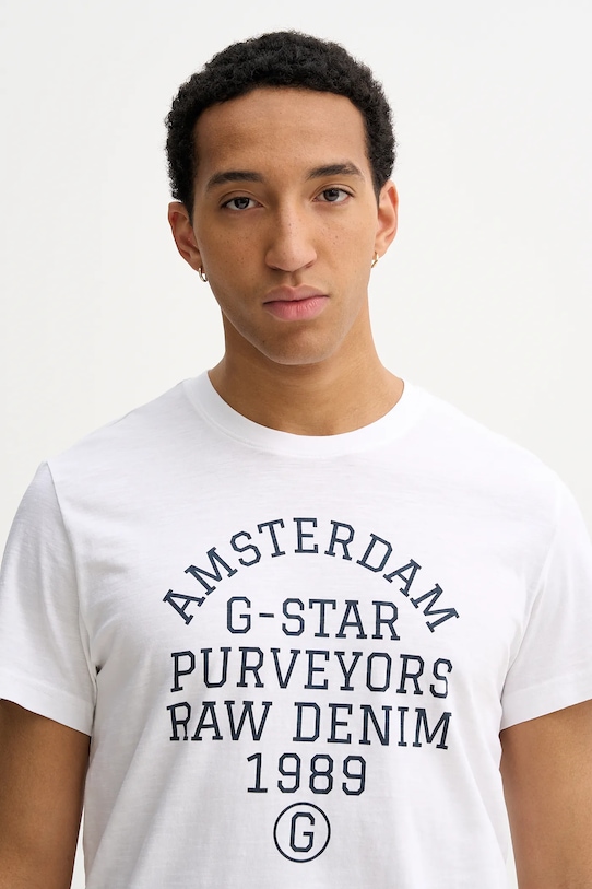 G-Star t-shirt bawełniany biały D26856.C372