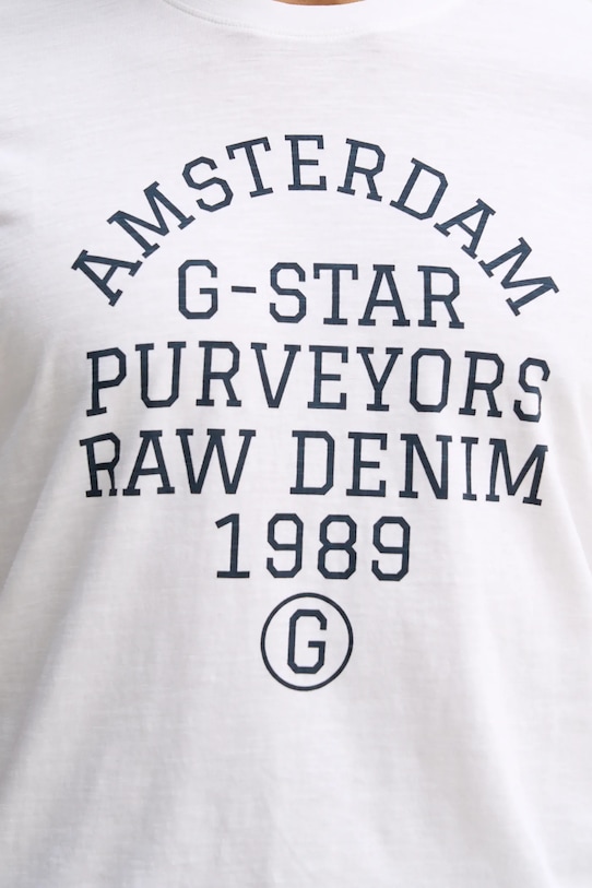 G-Star t-shirt bawełniany D26856.C372 biały