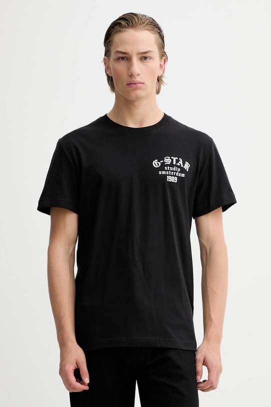 Bavlněné tričko G-Star potisk černá D26862.336