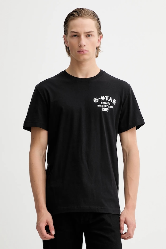 G-Star t-shirt bawełniany nadruk czarny D26862.336
