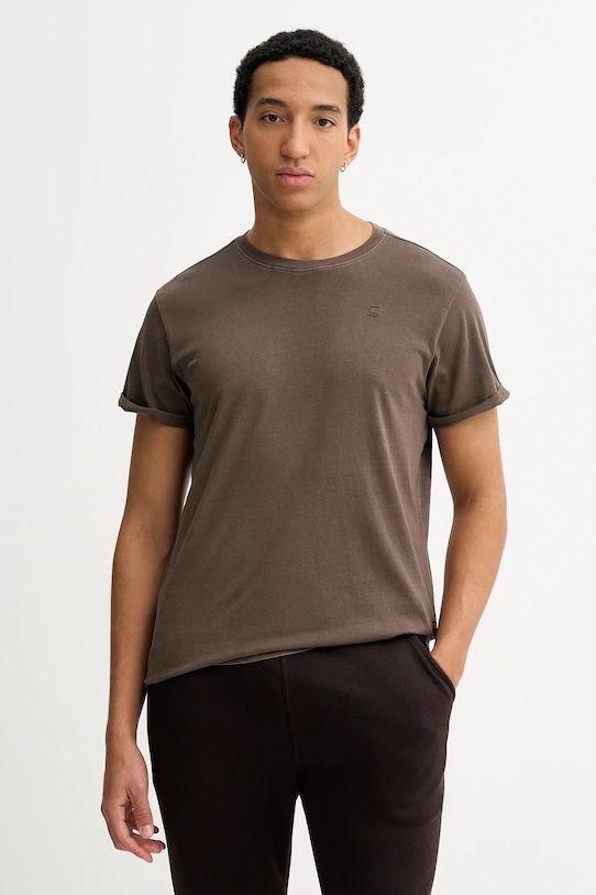 G-Star t-shirt bawełniany bawełna brązowy D16396.2653.H159