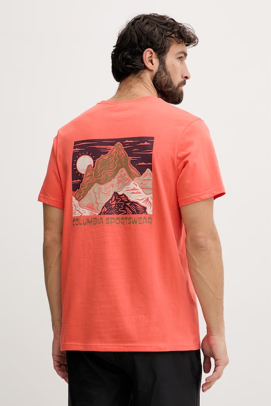 Odzież Columbia t-shirt męski bawełniany CSC 2155021 pomarańczowy