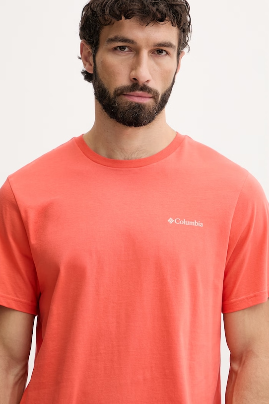 Columbia t-shirt męski bawełniany CSC pomarańczowy 2155021