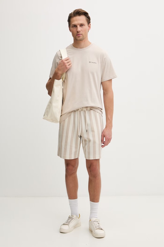 Columbia T-shirt ανδρικό βαμβακερό CSC 2155021 μπεζ SS26