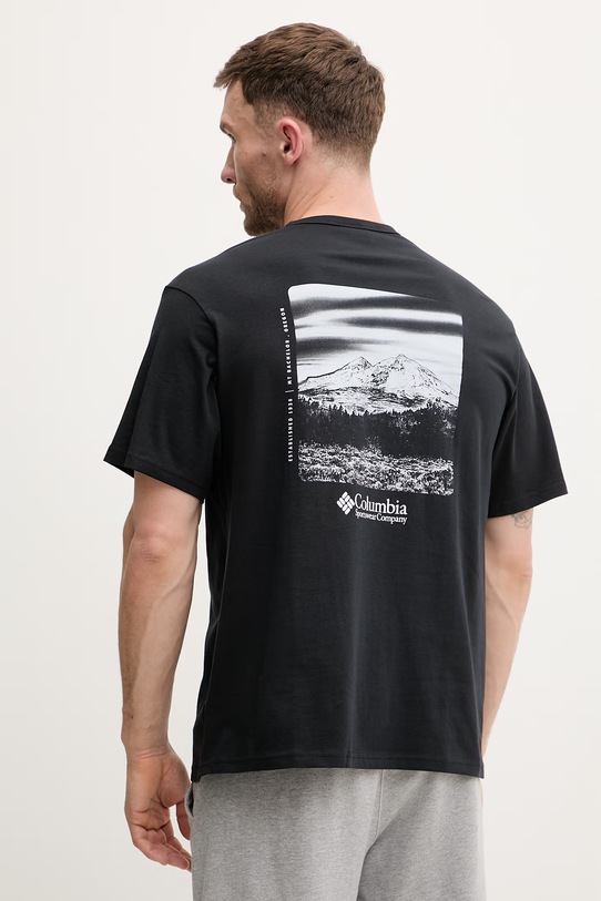 Columbia t-shirt bawełniany CSC nadruk czarny 2155041