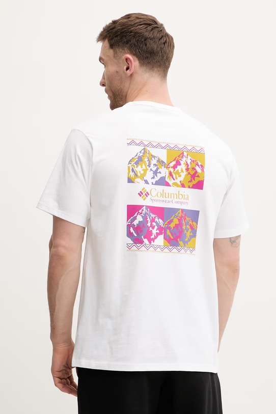 Columbia t-shirt bawełniany CSC nadruk biały 2155061