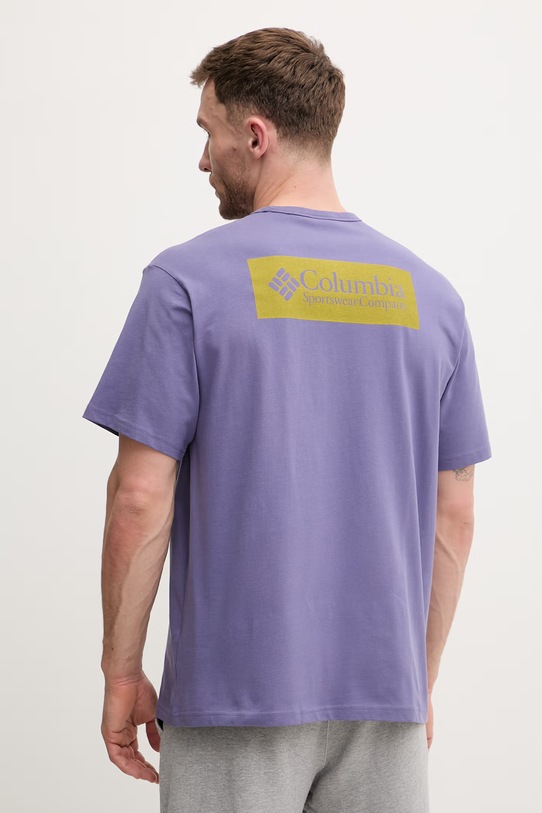 Odzież Columbia t-shirt bawełniany CSC 2155061 fioletowy