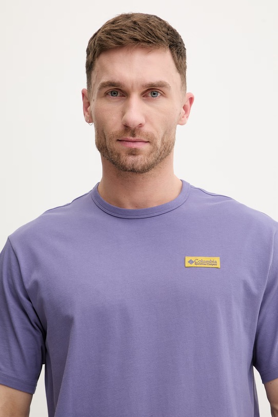 Columbia t-shirt bawełniany CSC fioletowy 2155061