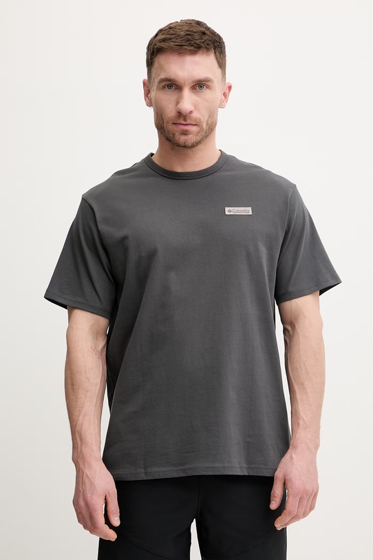 Columbia t-shirt bawełniany CSC nadruk szary 2155061