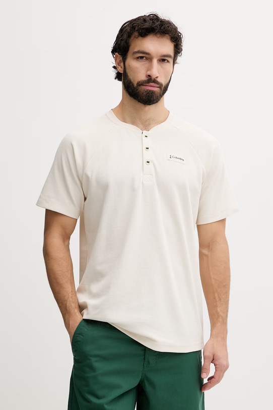 Columbia t-shirt męski z bawełną Acker Rock beżowy 2157061