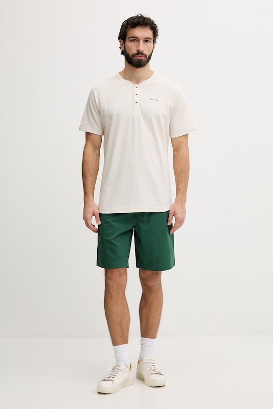 Columbia t-shirt męski z bawełną Acker Rock 2157061 beżowy SS26