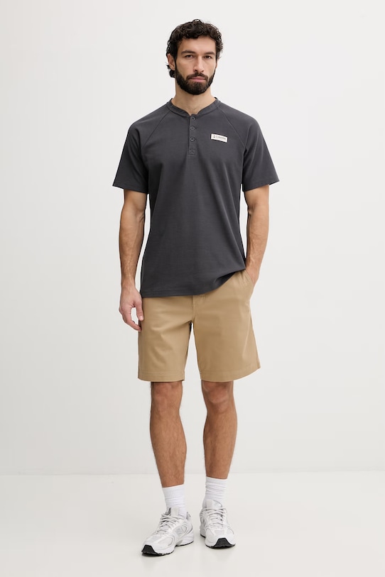 Columbia t-shirt męski z bawełną Acker Rock 2157061 szary SS26