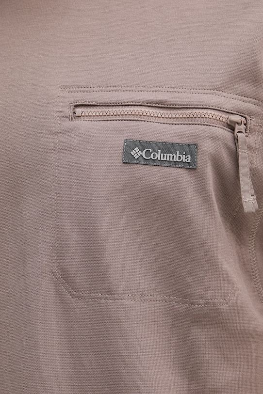 Columbia Τ-shirt πεζοπορίας ανδρικό με βαμβάκι Echo Passage καφέ 2157661