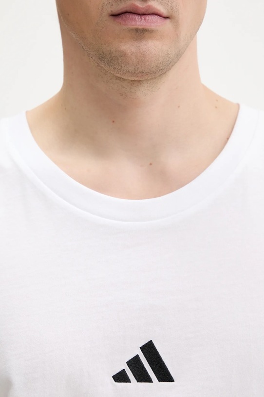 Βαμβακερό μπλουζάκι adidas JE8984 λευκό
