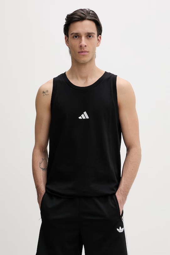 adidas t-shirt bawełniany bawełna czarny JE8986