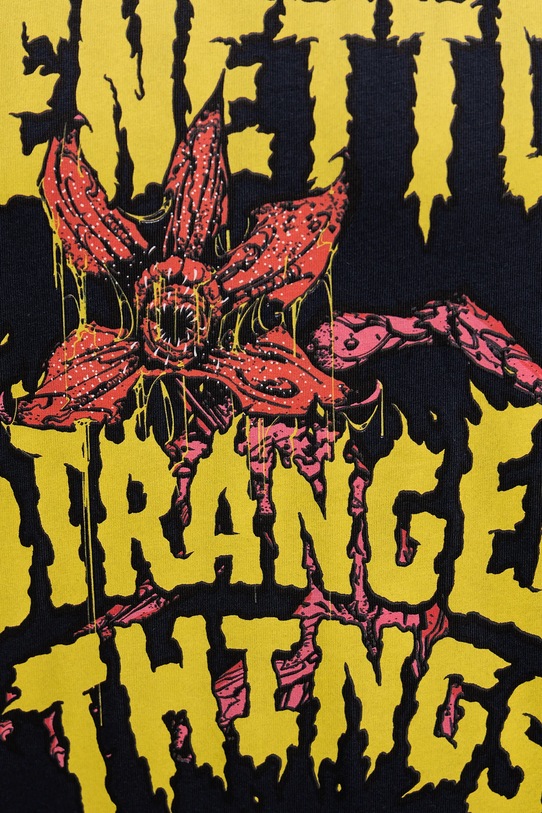 United Colors of Benetton t-shirt bawełniany x Stranger Things 3BL0U10BB granatowy