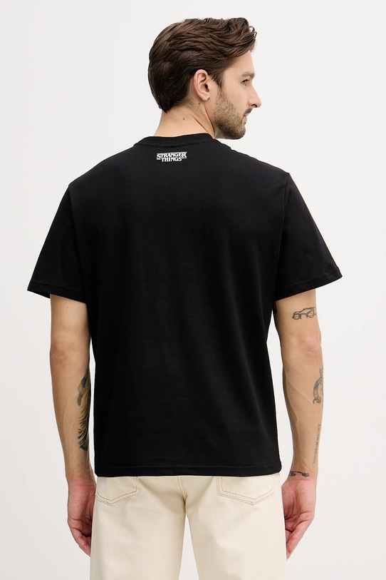 Odzież United Colors of Benetton t-shirt bawełniany x Stranger Things 3BL0U10BB czarny
